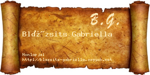 Blázsits Gabriella névjegykártya